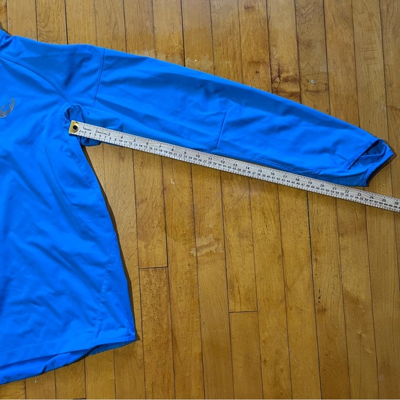 ASICS Thermopolis 1/4 Zip Sweater Mens Size M Pullover Electric Blue Active Wear - Picture 8 of 11
